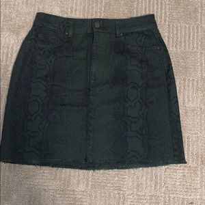 NWT Hollister Green Denim Snakeskin Miniskirt